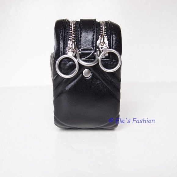 ❤️ NWT Tory Burch Perry Bombe Mini Puffy Leather Crossbody Bag BLACK Authentic - Picture 9 of 14